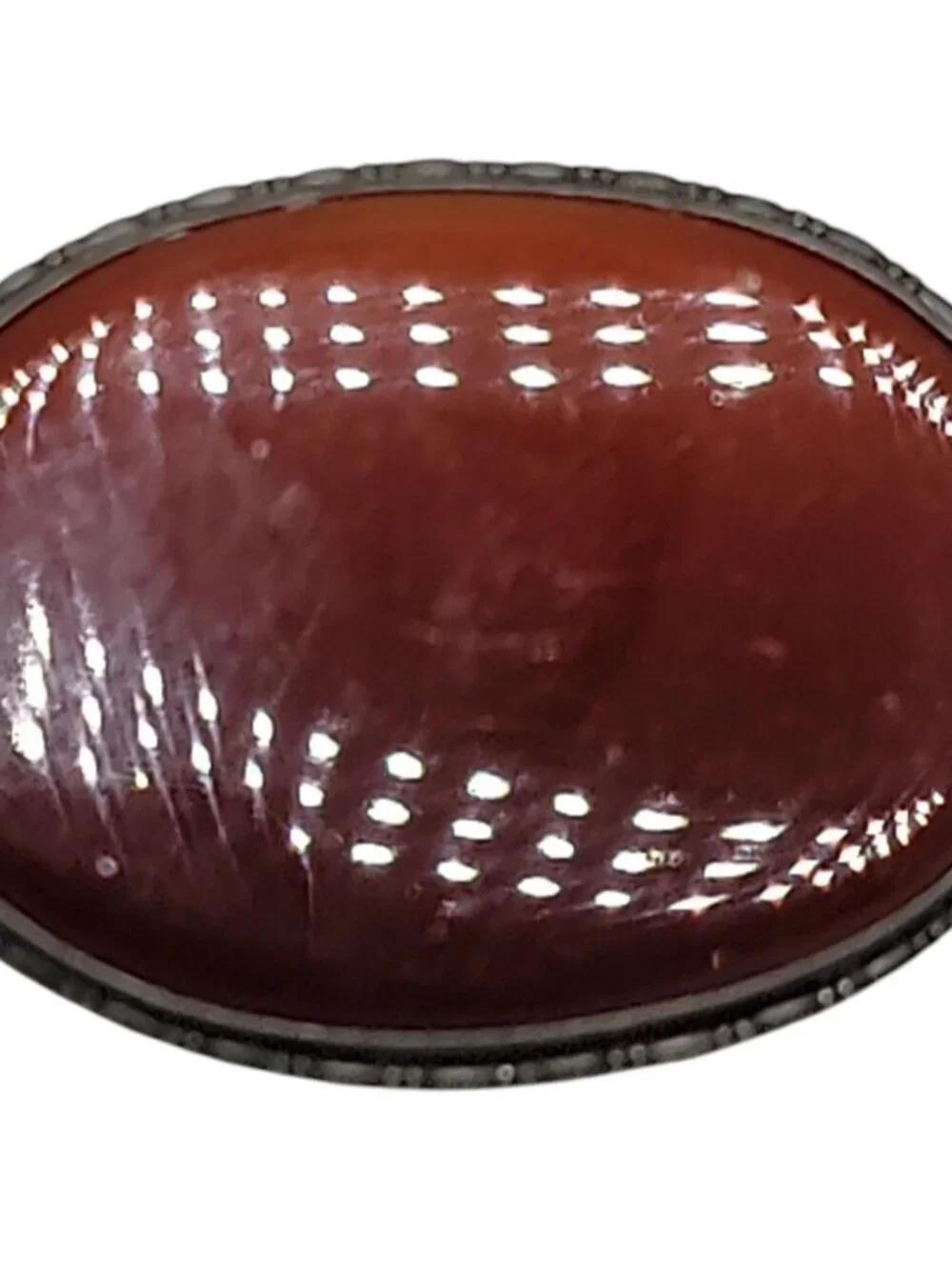 Sterling Silver Carnelian Brooch Oval Shape Germany Makers Mark Vintage 925